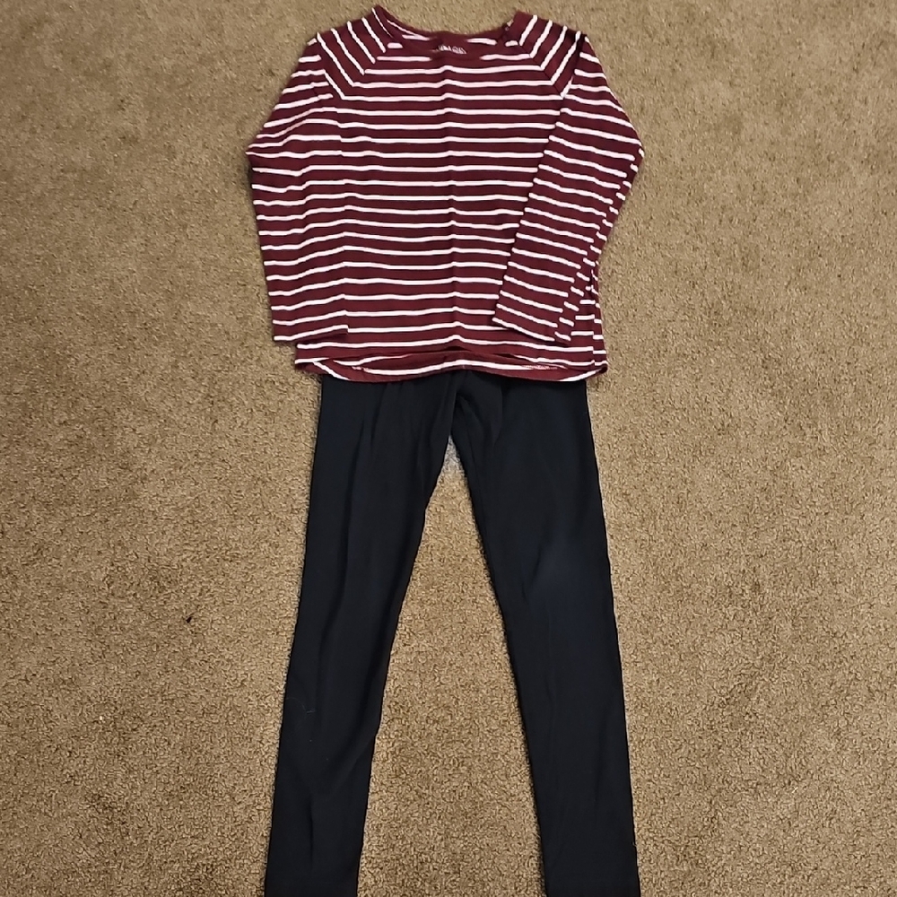 Place Red and White Matching Set with Striped Top